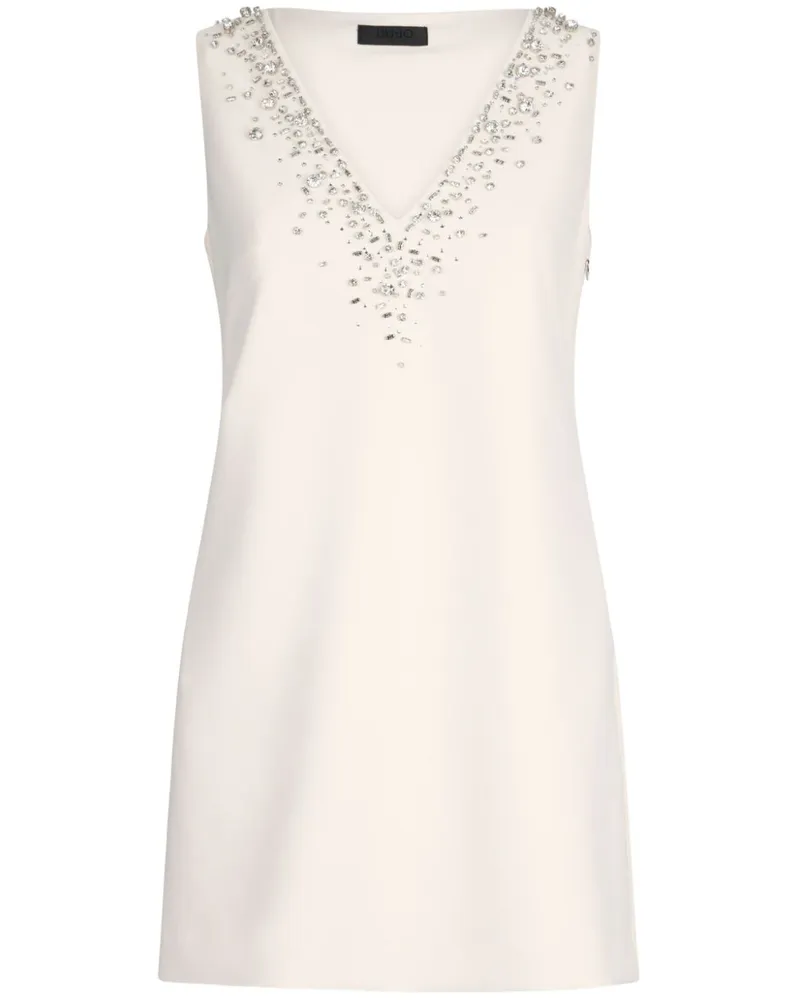 Liu Jo Kreppkleid mit Strass - Weiß Weiß