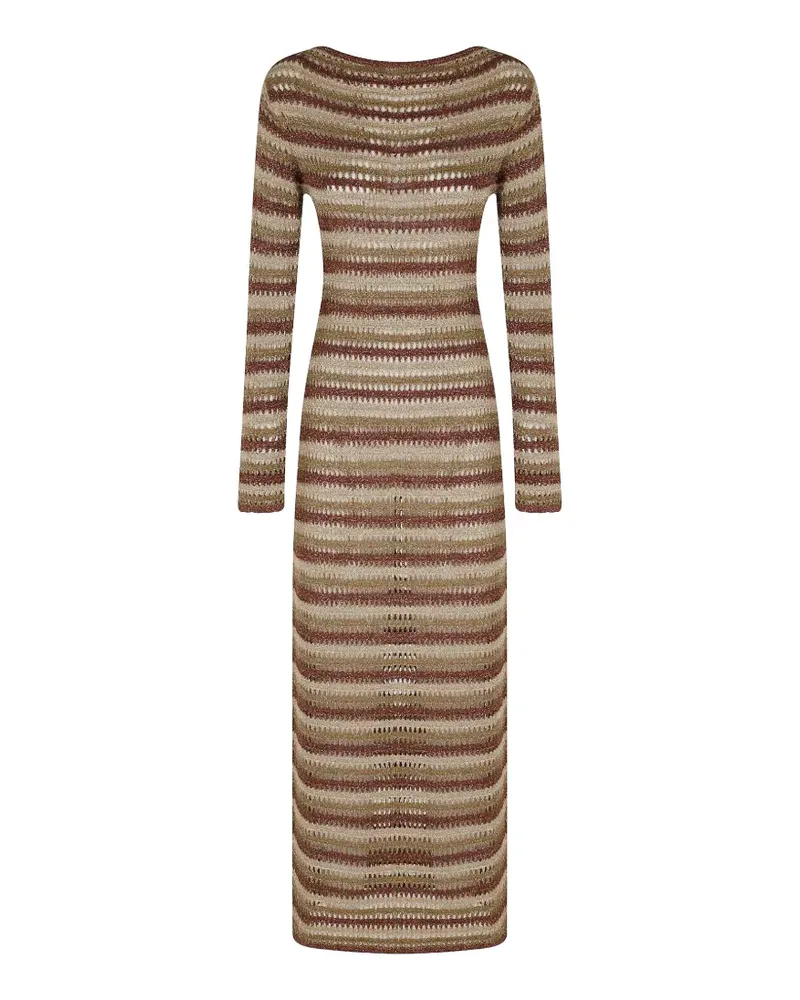 MC2 Saint Barth Robyn open-back striped midi dress - Gold Gold