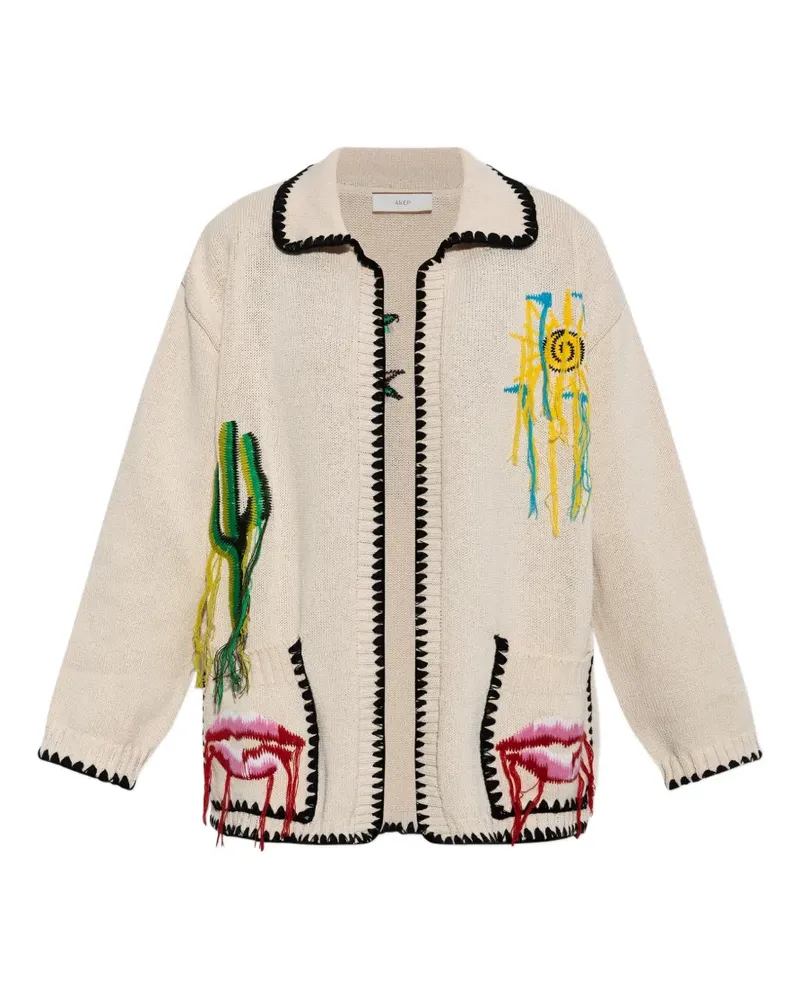 AKEP embroidered blanket-stitch jacket - Nude Nude