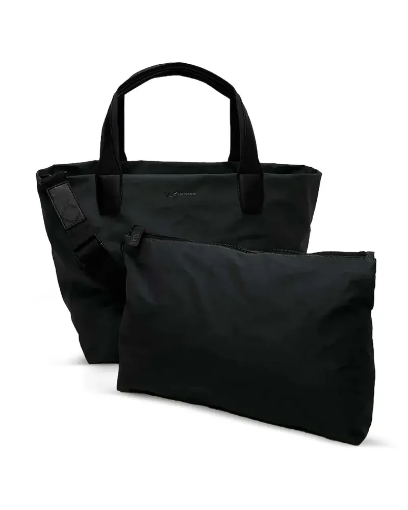 VeeCollective Mittelgroßer Porter Essence Tote Bag mit Logo-Schild - Schwarz Schwarz