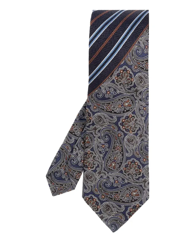 Etro Seidenkrawatte mit Paisleymuster - Blau Blau