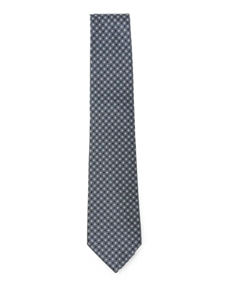Canali Geometrisch gemusterte Seidenkrawatte - Blau Blau