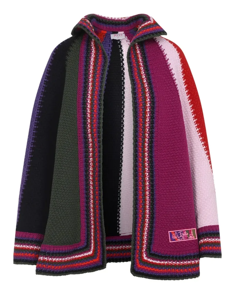 Emilio Pucci wool striped cape - Rosa Rosa