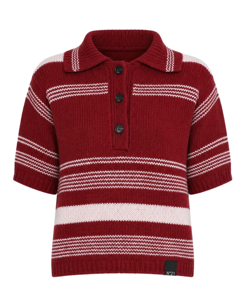 N° 21 striped short-sleeve sweater - Rot Rot