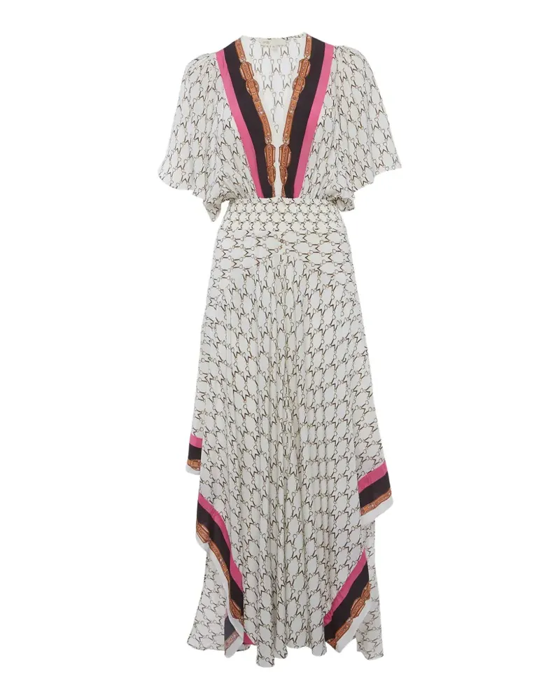 Maje Racheline printed flared maxi dress - Nude Nude