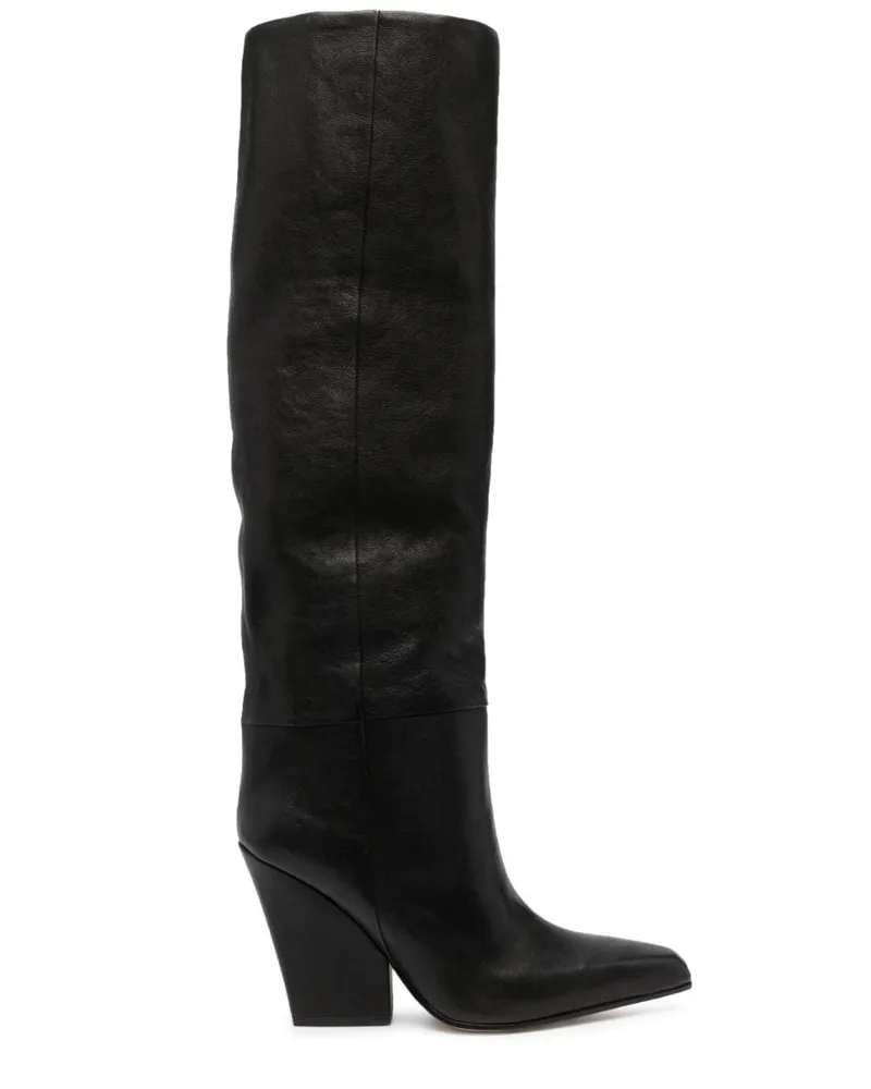 Paris Texas Kniehohe Stiefel 90mm - Schwarz Schwarz