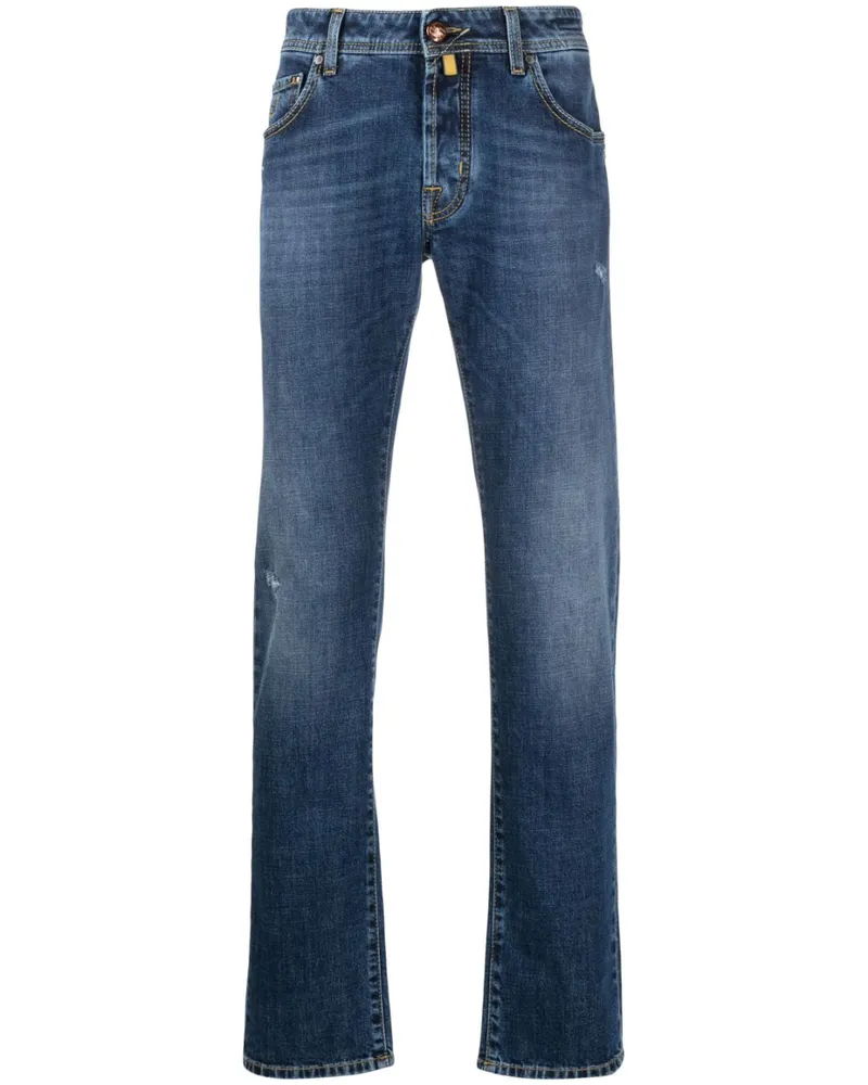 Jacob Cohën Gerade Jeans im Distressed-Look - Blau Blau