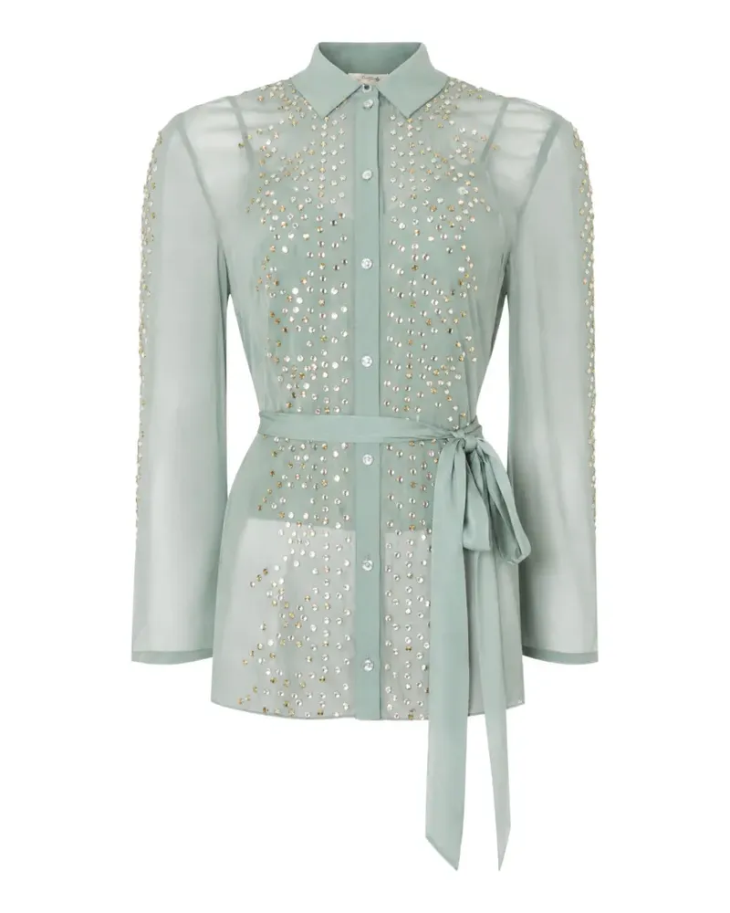 Temperley London Oberon Hemd mit Kristallen - Grün Grün