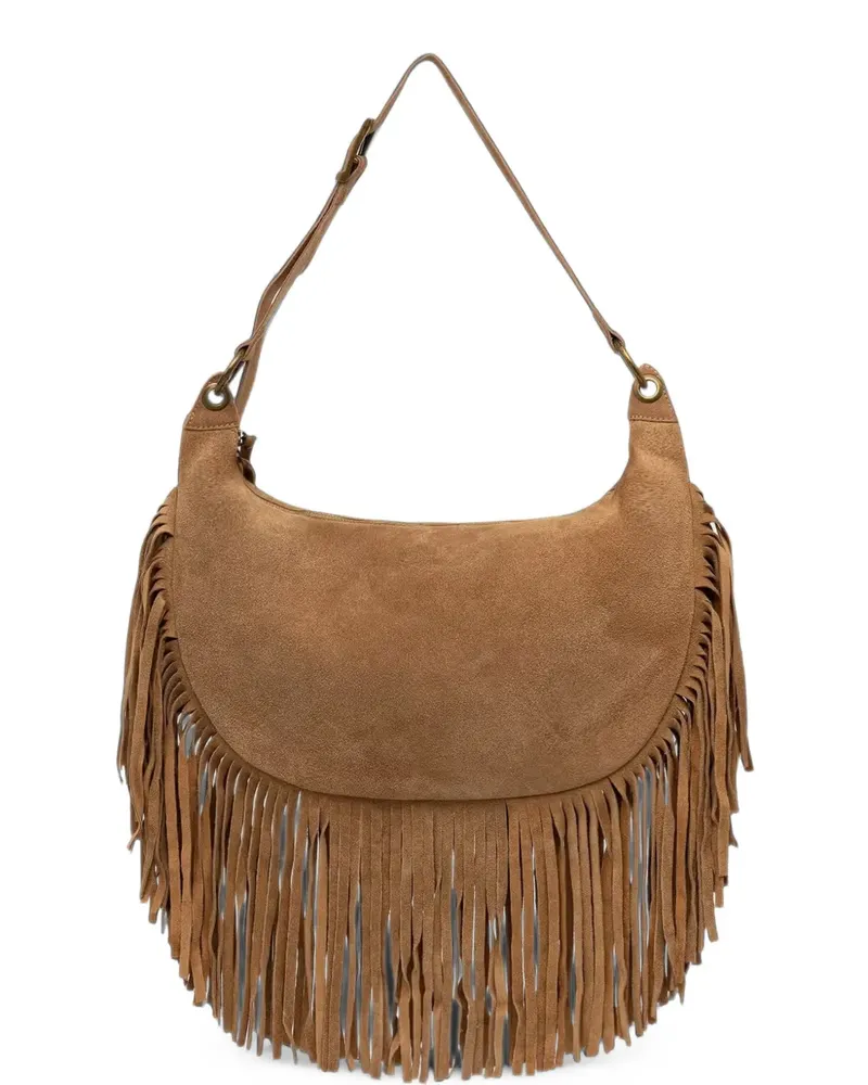 VICOLO Schultertasche mit Fransen - Braun Braun