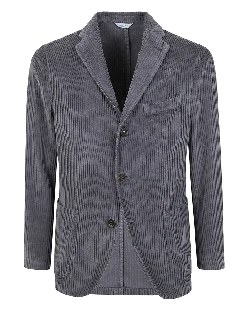 Boglioli corduroy-texture single-breasted blazer - Grau Grau