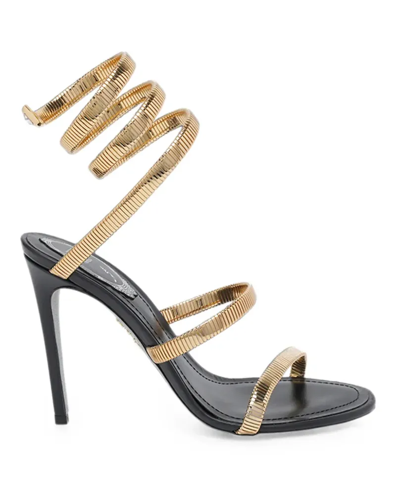 René Caovilla Juniper Sandalen mit Spiralriemen - Gold Gold