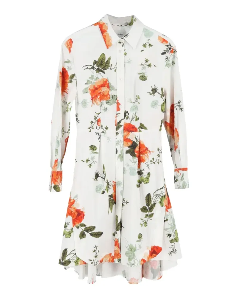 Erdem floral-print shirt mini dress - Weiß Weiß