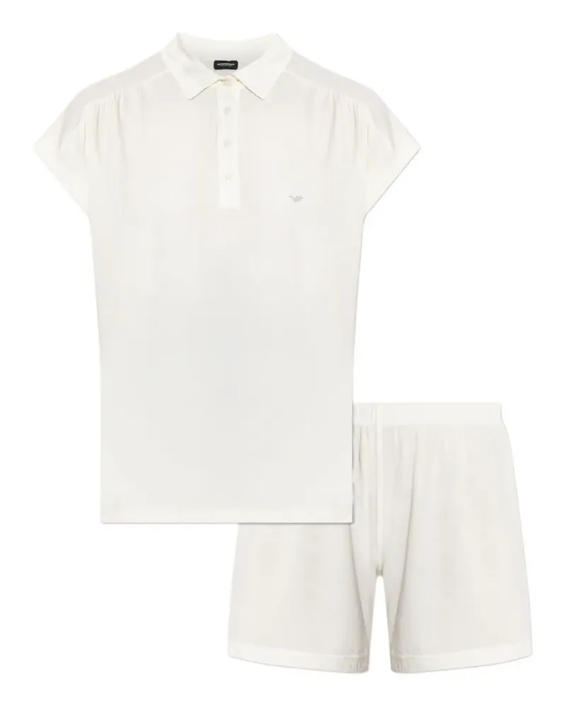 Emporio Armani buttoned short-sleeve pajama set - Weiß Weiß