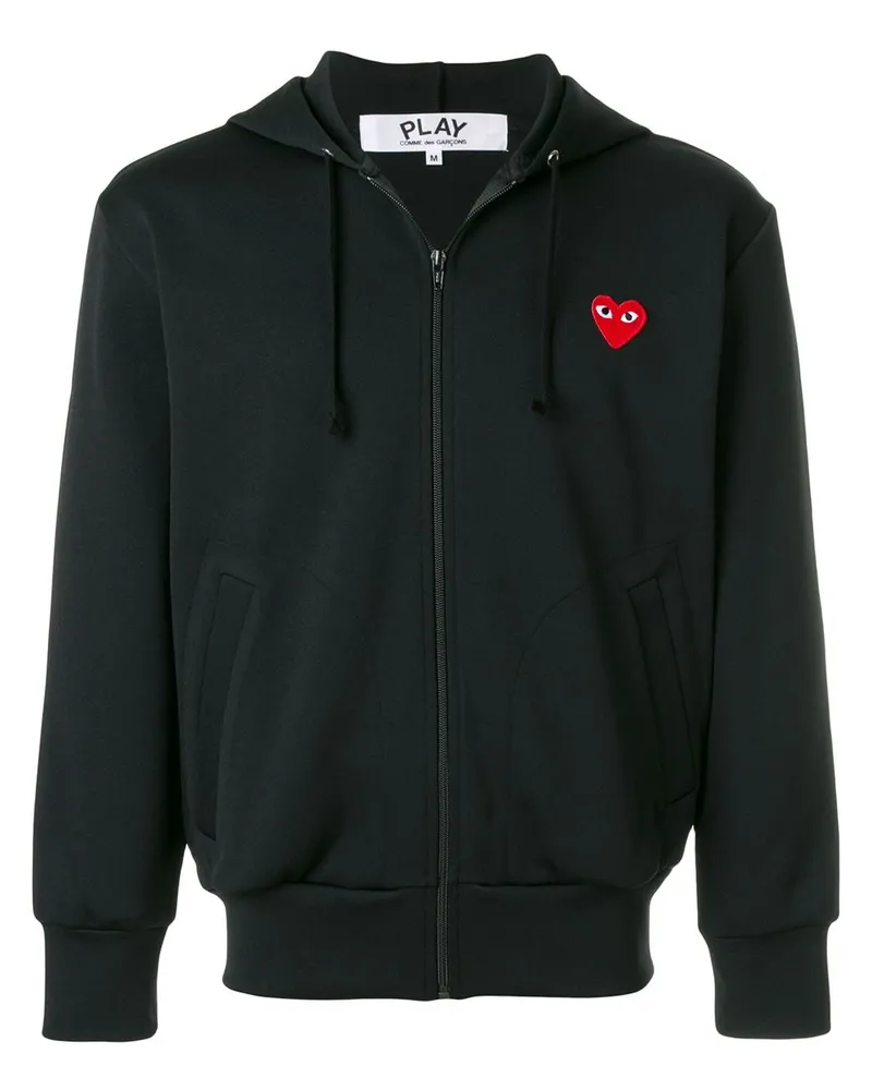 Comme des Garçons Kapuzenjacke mit Herz-Logo - Schwarz Schwarz
