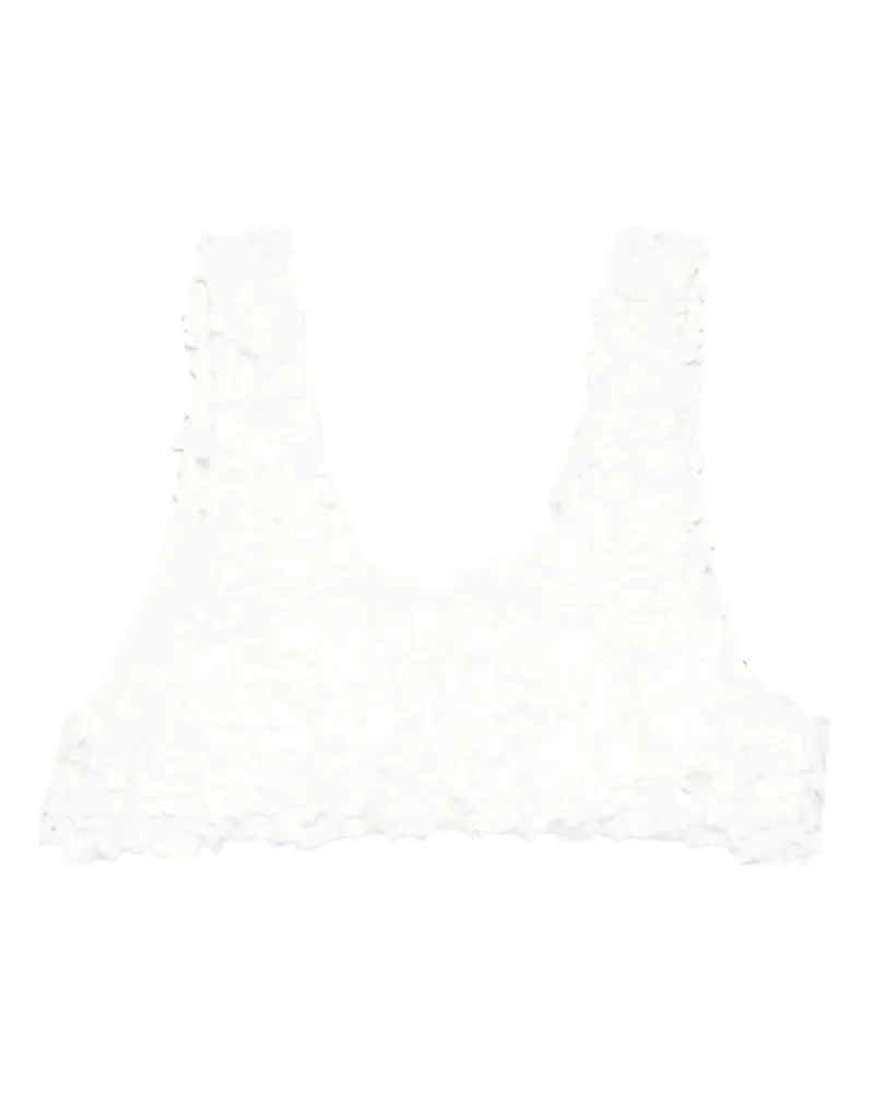 ENFÖLD Cropped-Top mit Pailletten - Weiß Weiß