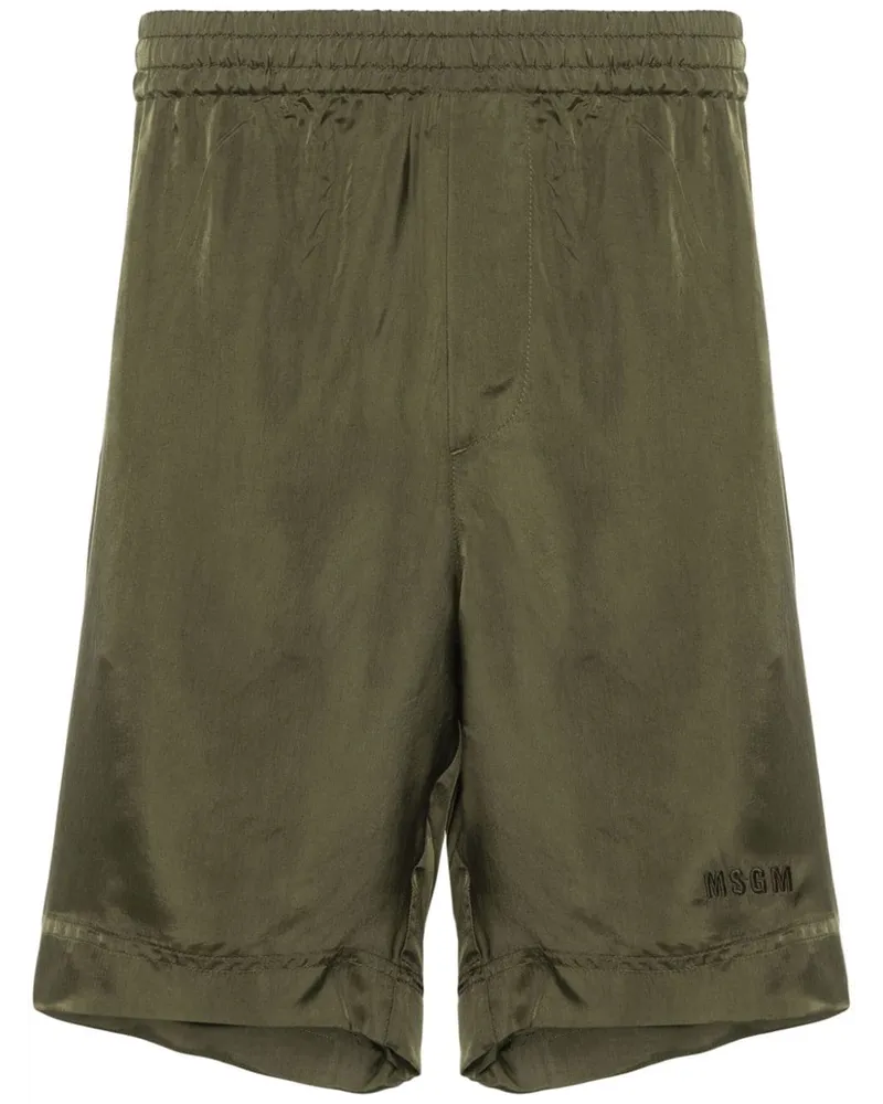 MSGM Joggingshorts mit Logo-Stickerei - Grün Grün