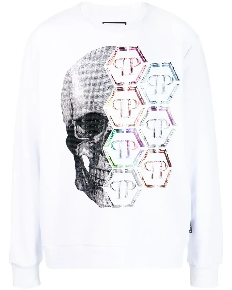 Philipp Plein Sweatshirt mit Totenkopf-Print - Weiß Weiß