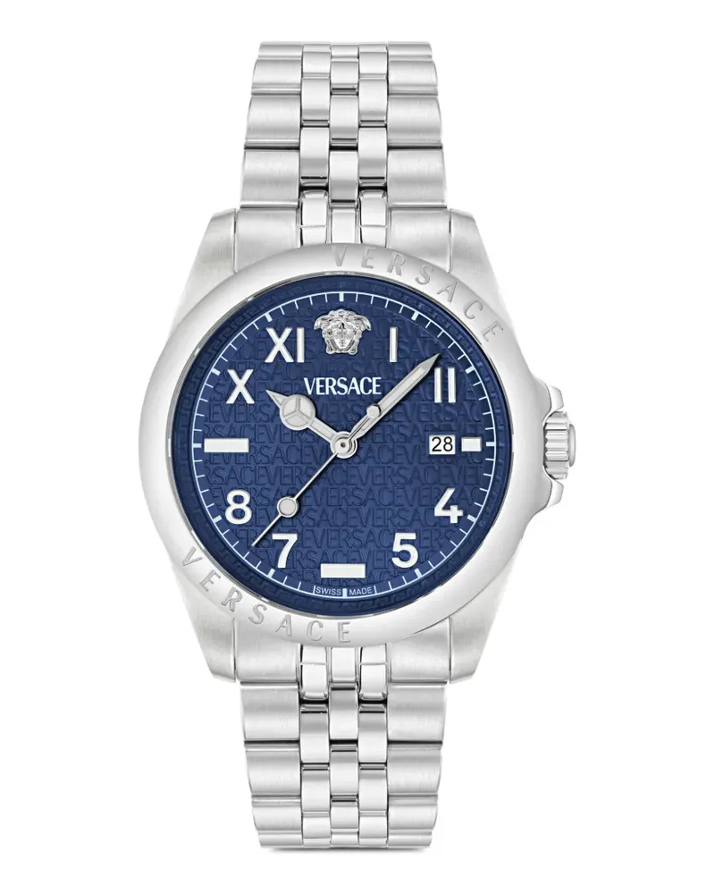 Versace Anteo Armbanduhr mit Logo-Muster 41mm - Blau Blau