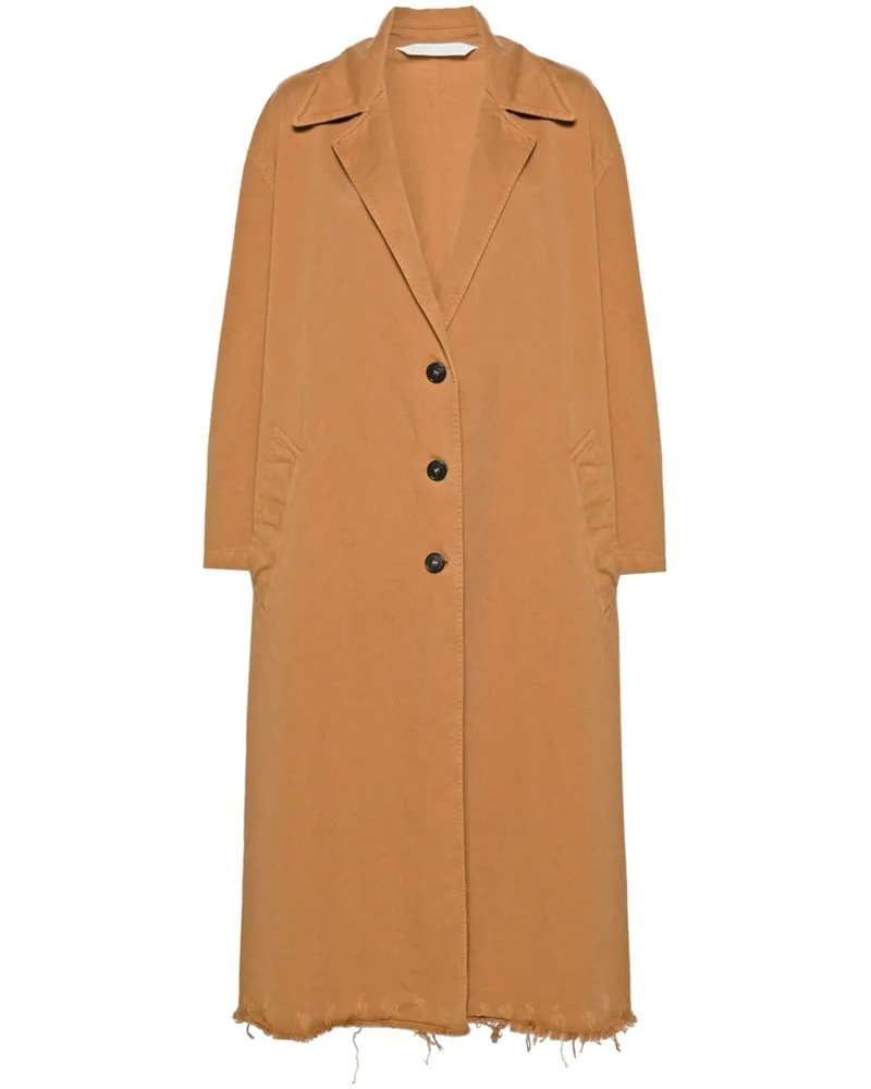 Palm Angels Einreihiger Mantel mit offenem Saum - Braun Braun
