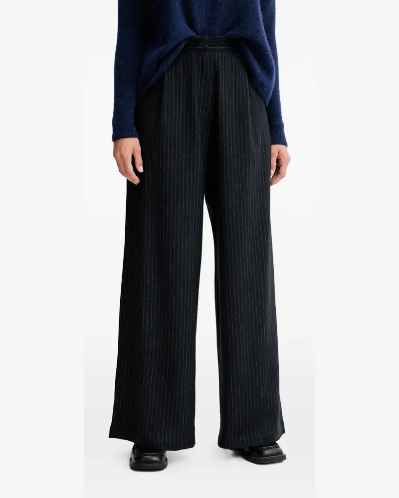 Sessùn pinstripe straight-leg trousers - Schwarz Schwarz