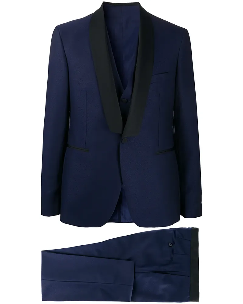 Tagliatore Dreiteiliger Smoking - Blau Blau