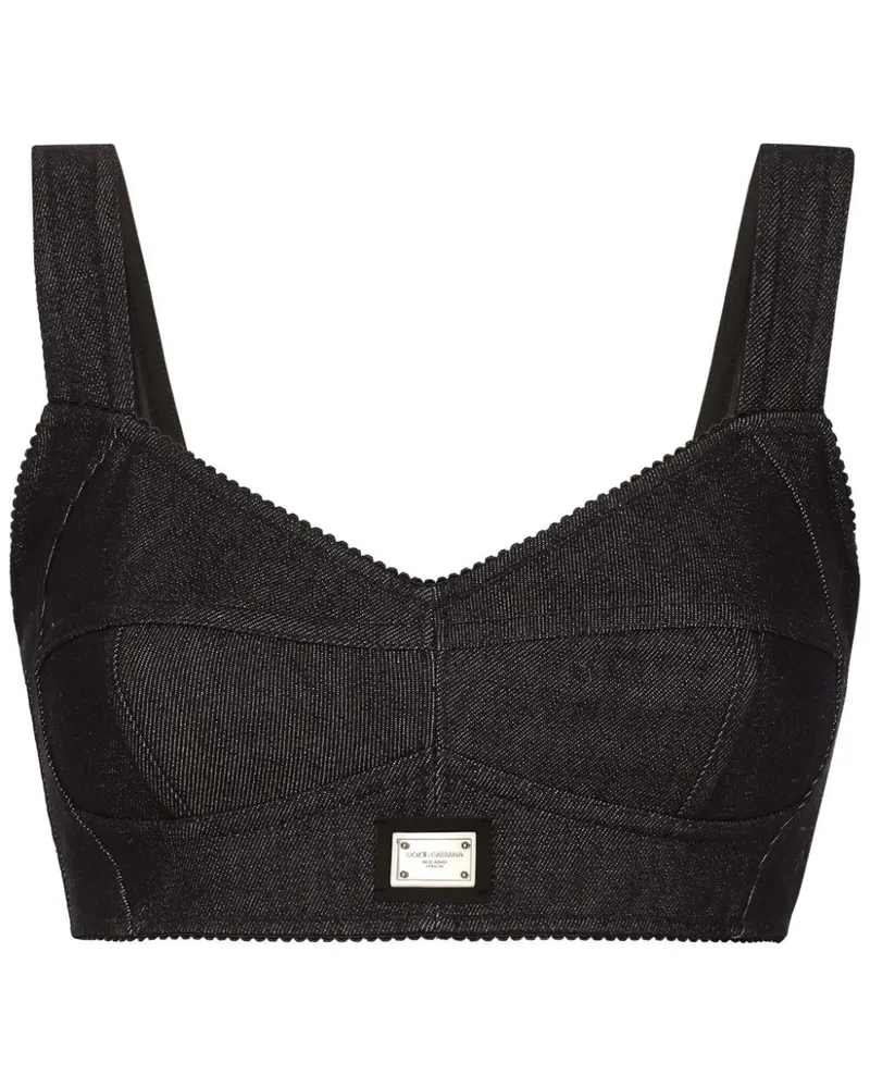 Dolce & Gabbana Jeans-Corsage mit Logo-Detail - Schwarz Schwarz