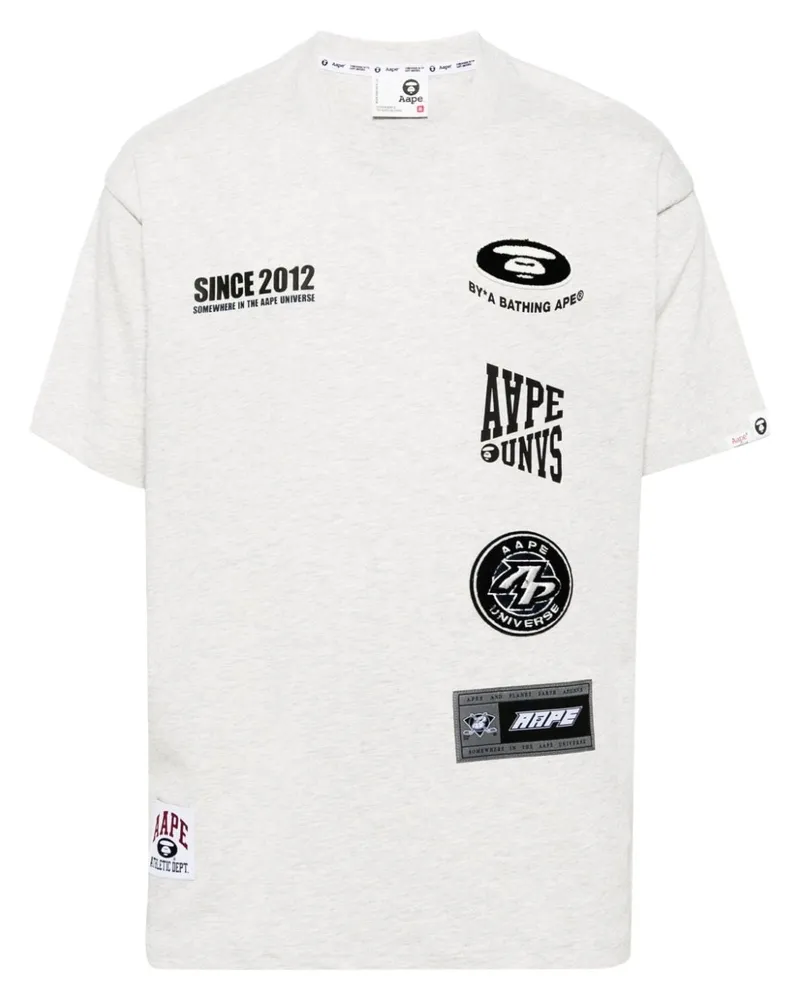 BAPE T-Shirt mit Moonface-Print - Grau Grau