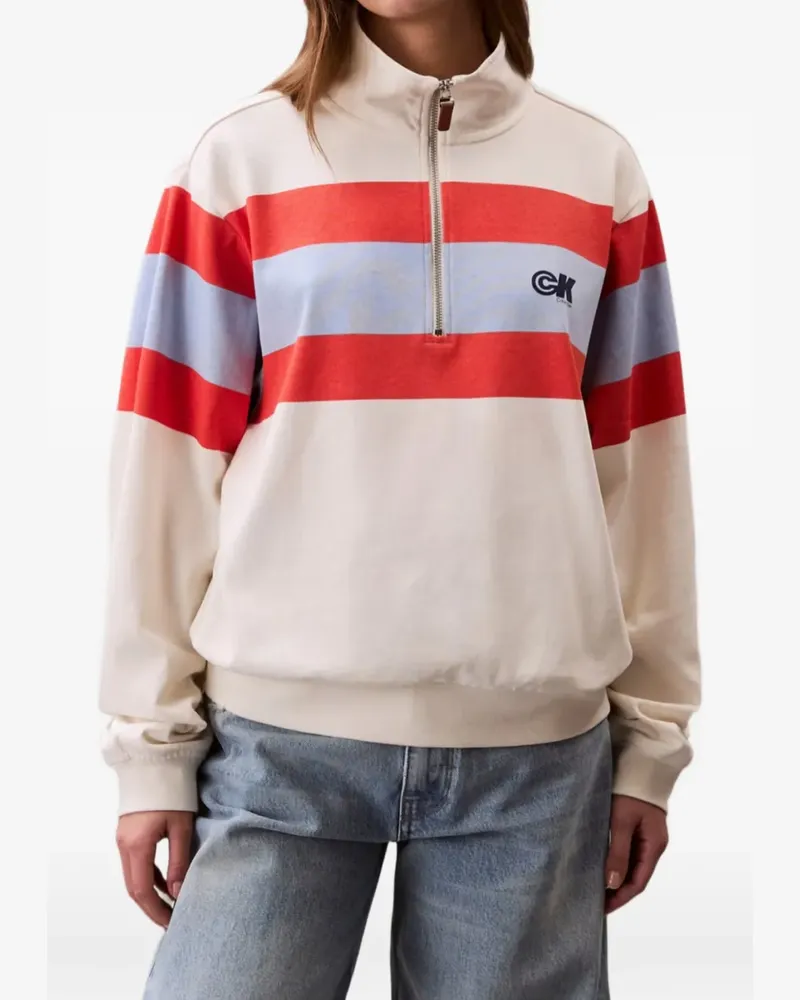 Calvin Klein striped zip sweatshirt - Nude Nude