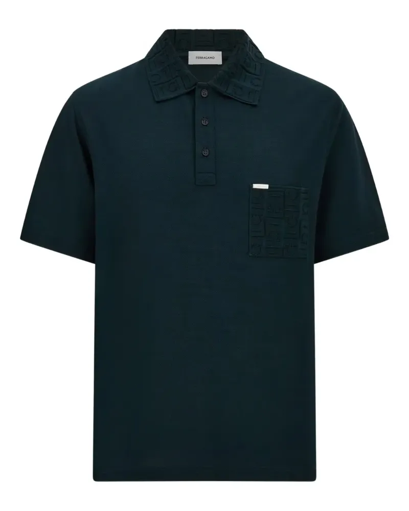 Ferragamo Poloshirt mit V-Ausschnitt - Grün Grün