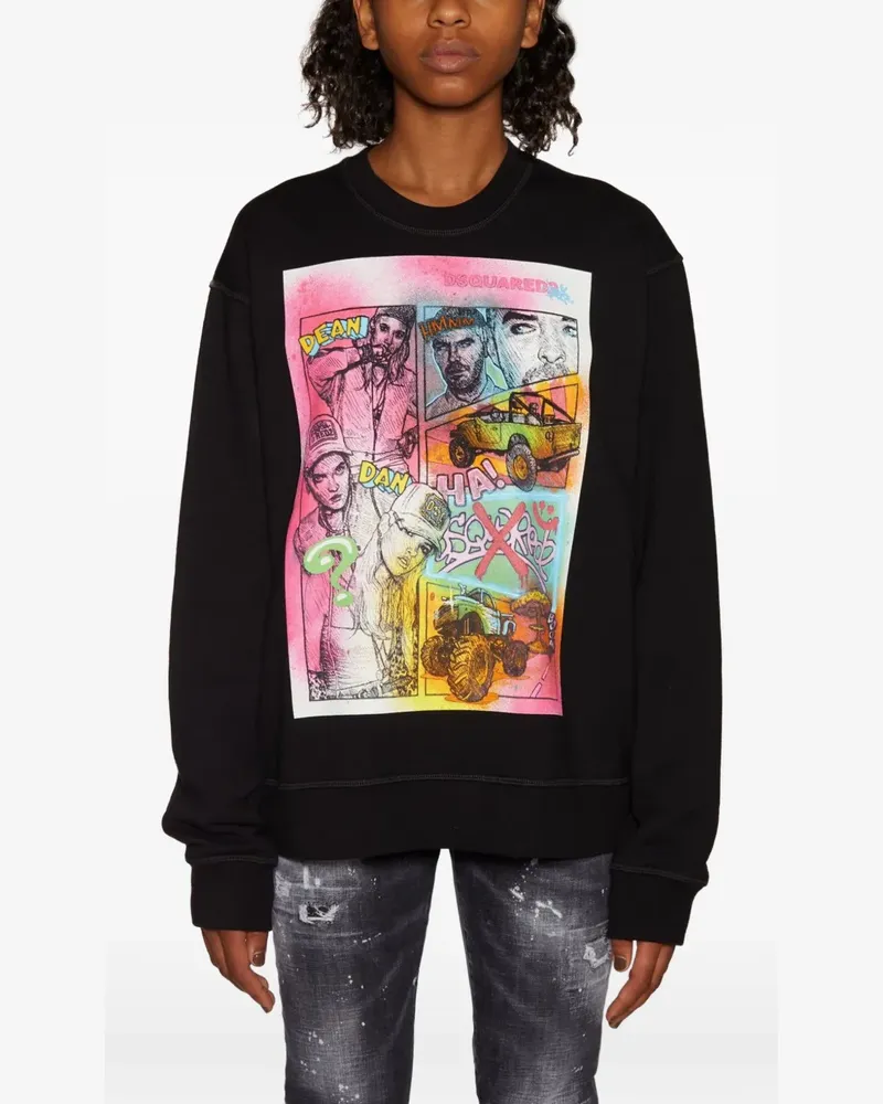 Dsquared2 graphic-print sweatshirt - Schwarz Schwarz