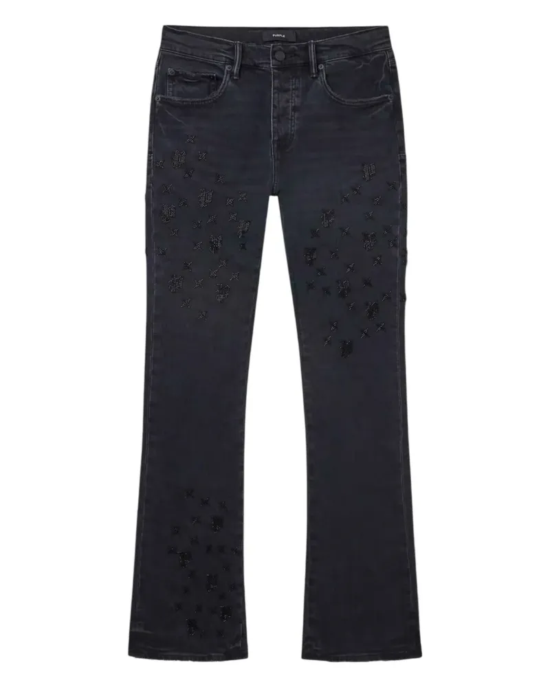 PURPLE BRAND beaded bootcut jeans - Schwarz Schwarz
