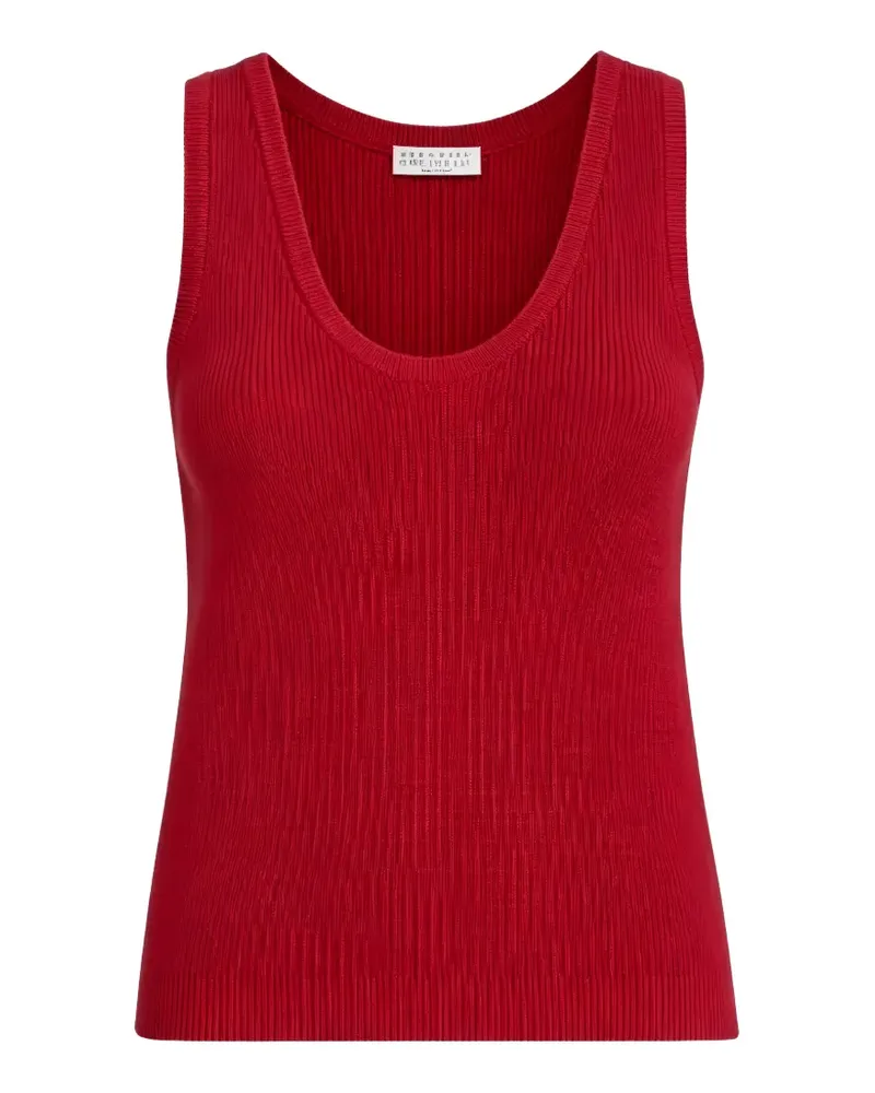 Brunello Cucinelli Top aus geripptem Strick - Rot Rot