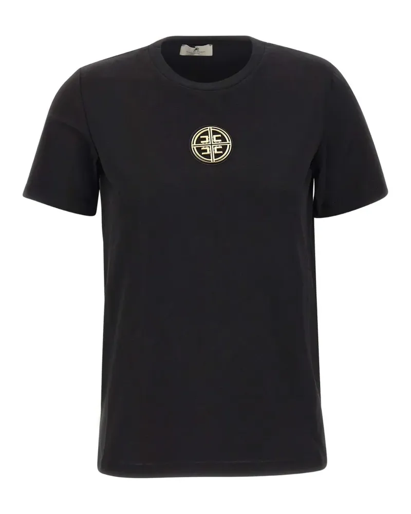 Elisabetta Franchi logo-plaque T-shirt - Schwarz Schwarz
