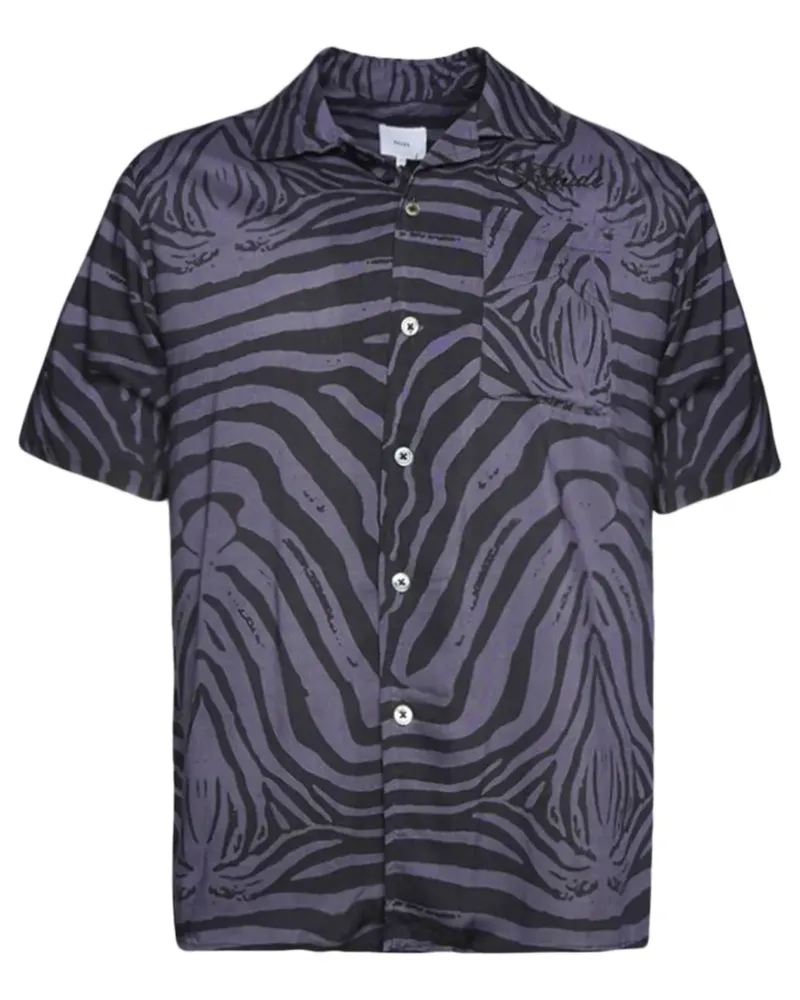 RHUDE Hemd mit Zebra-Print - Grau Grau
