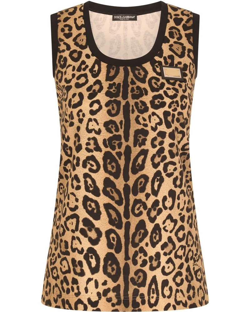 Dolce & Gabbana Tanktop mit Leoparden-Print - Braun Braun