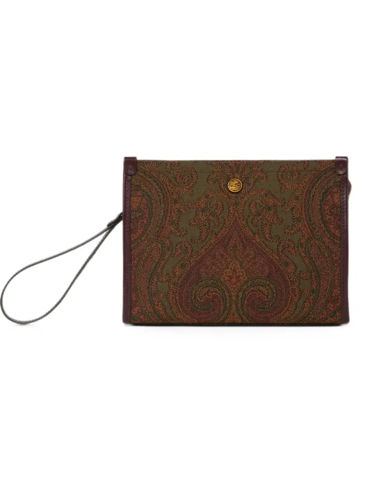 Etro medium Paisley jacquard pouch - Grün Grün