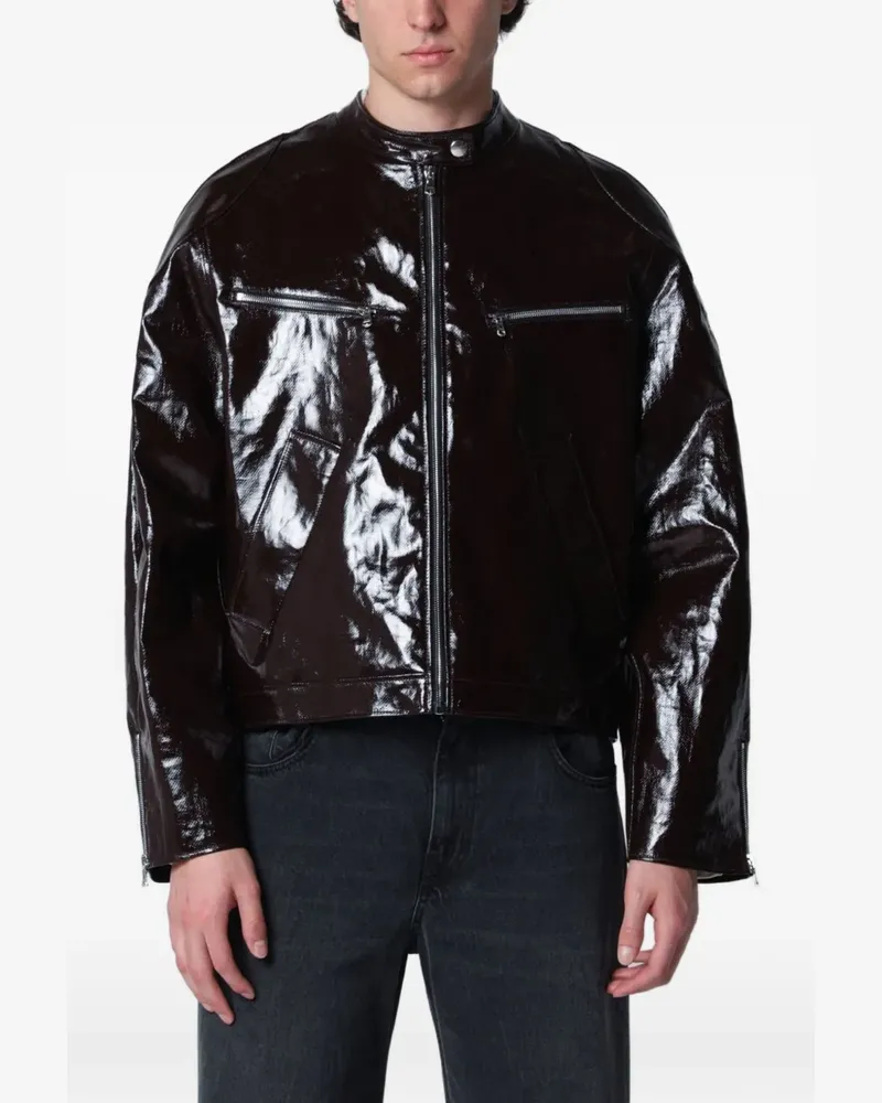 Séfr Beschichtete Ristretto Racer Leinenjacke - Braun Braun