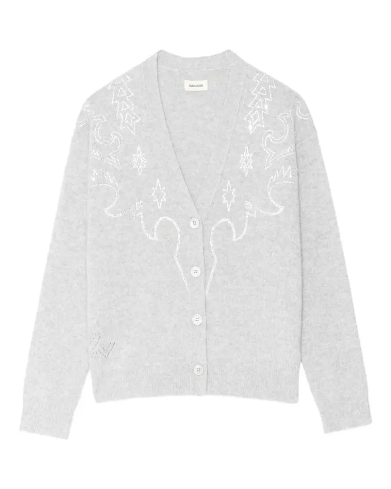 Zadig & Voltaire Mirkaz Cardigan mit Strass - Grau Grau