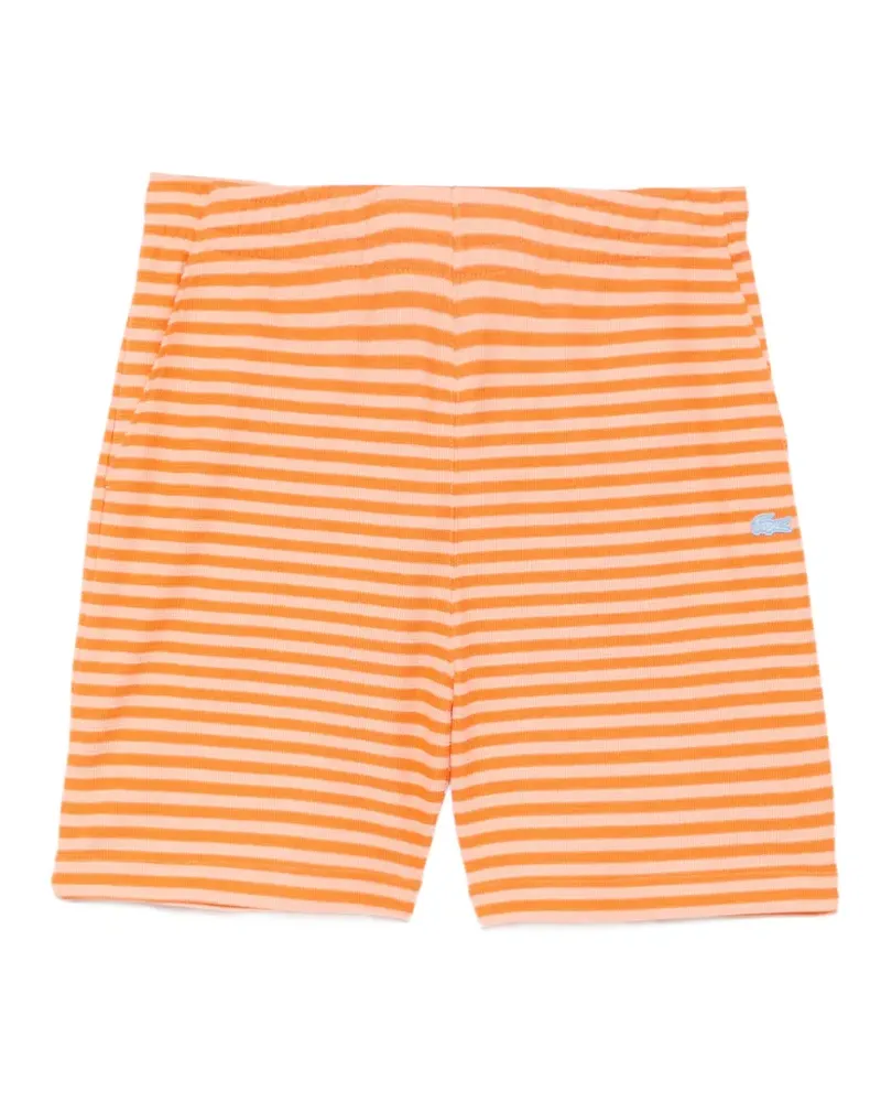 Lacoste Horizontal striped poplin shorts - Orange Orange