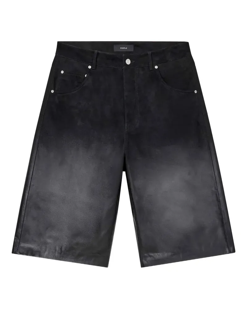 PURPLE BRAND gradient leather shorts - Schwarz Schwarz