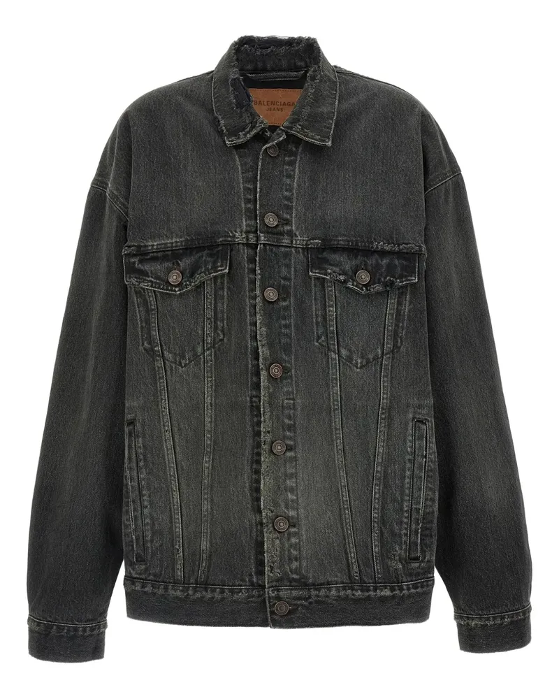Balenciaga Jeansjacke im Distressed-Look - Grau Grau