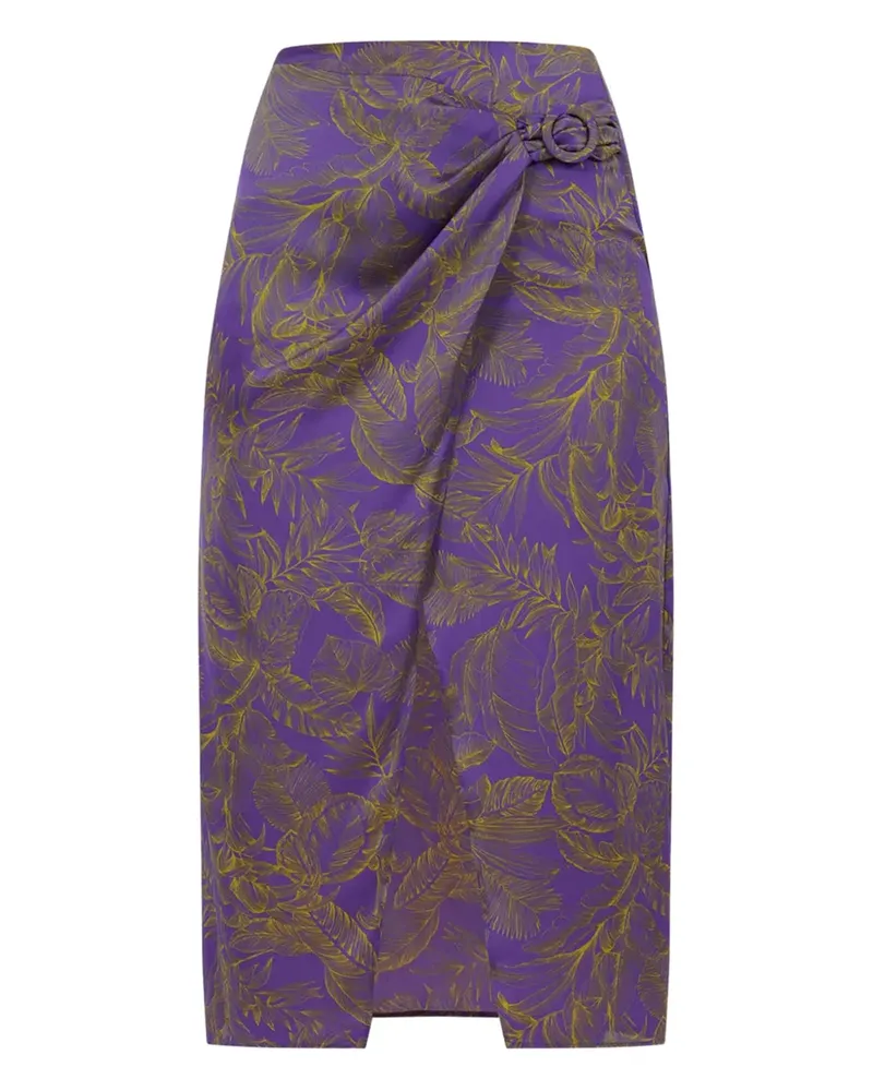 Simona Corsellini Midirock mit Blumen-Print - Violett Violett
