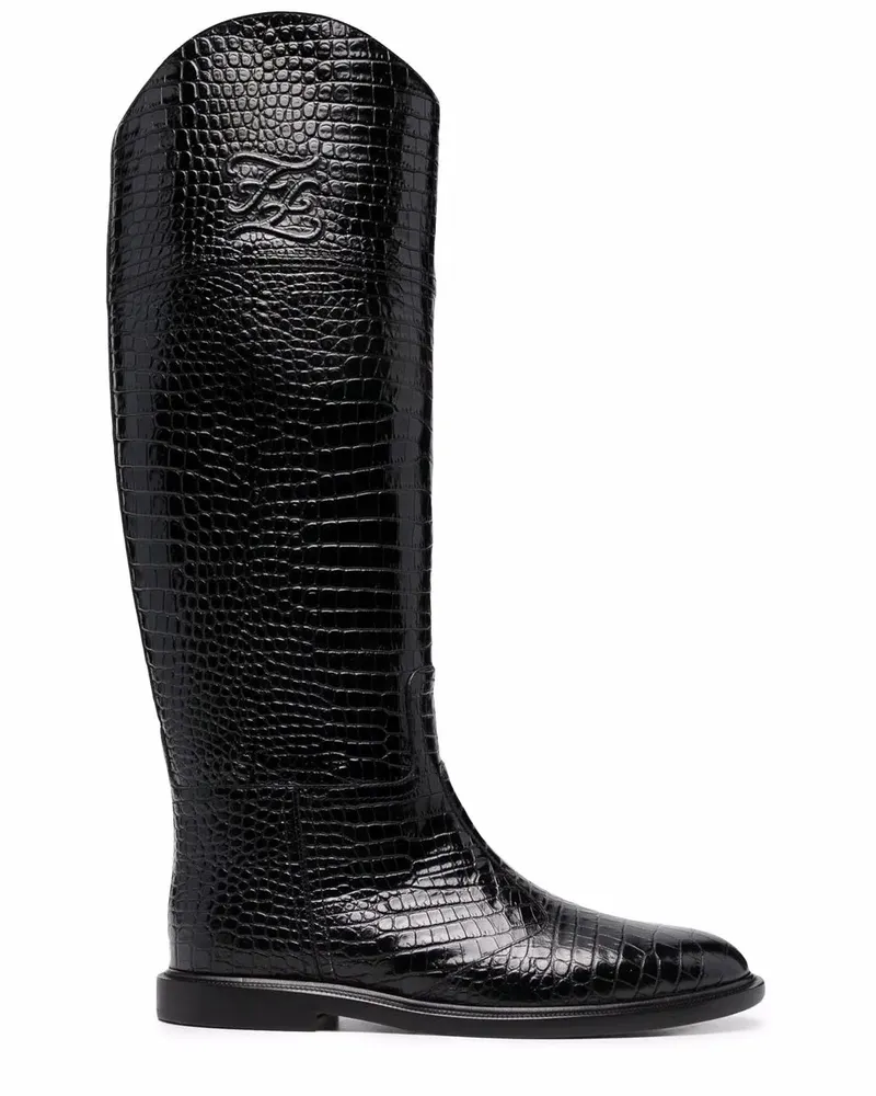 Fendi Karligraphy Stiefel - Schwarz Schwarz