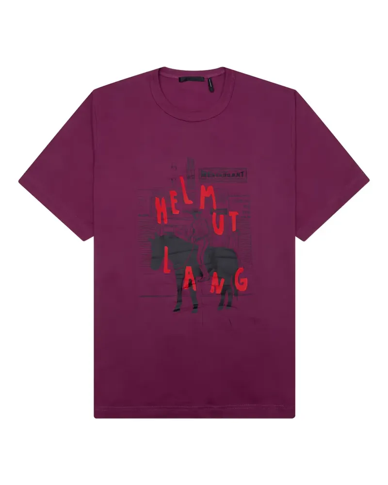 Helmut Lang T-Shirt mit Kritzel-Logo - Violett Violett