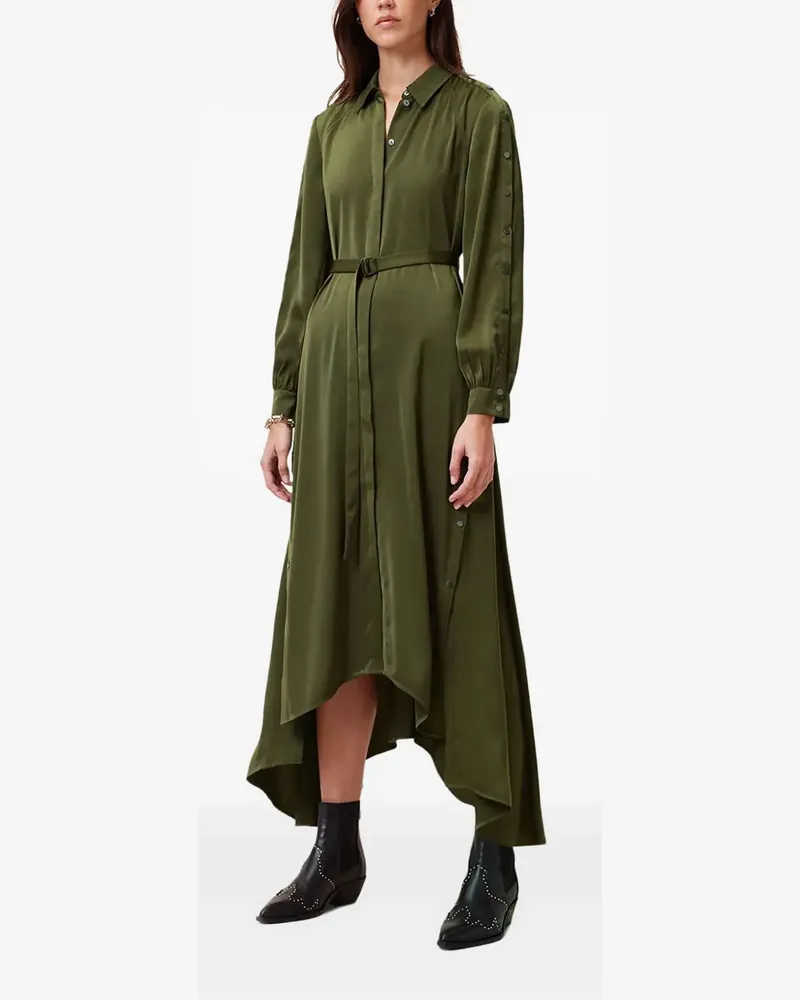 AllSaints Asymmetrisches Kleid mit Knopfdetail - Grün Grün