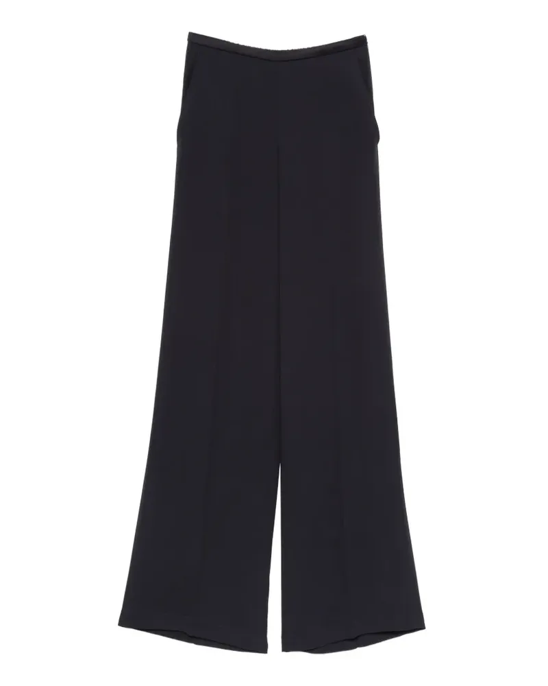 forte_forte high-waisted satin-finish trousers - Blau Blau