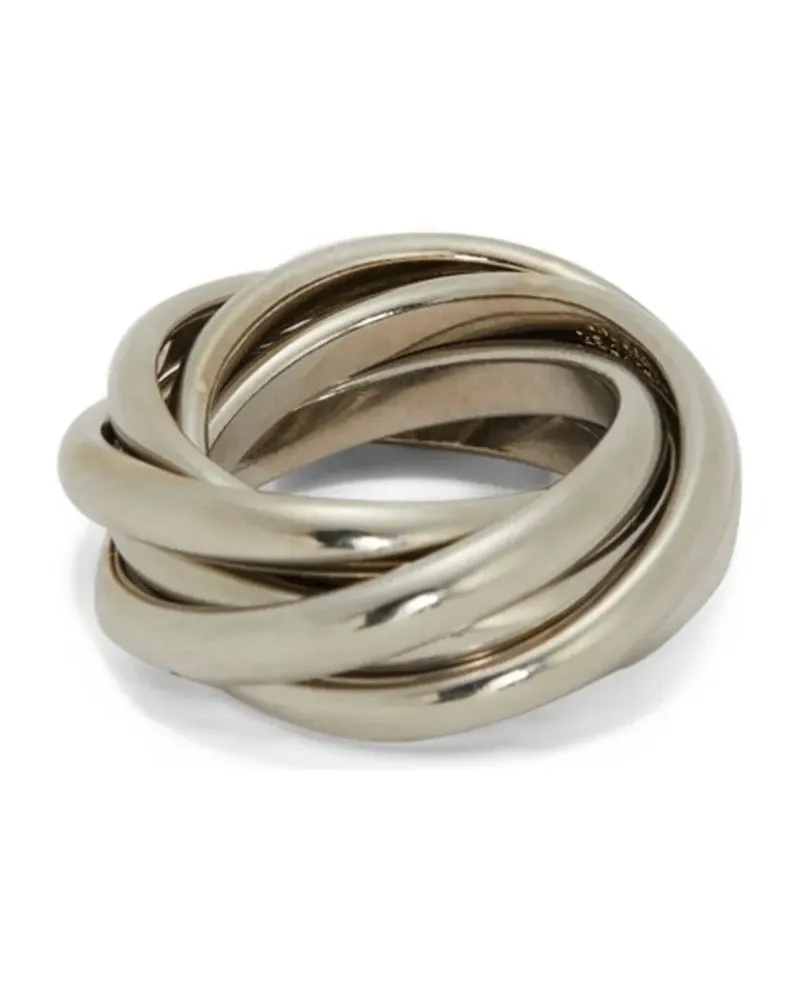 Jil Sander Ring im Layering-Look mit Logo - Silber Silber