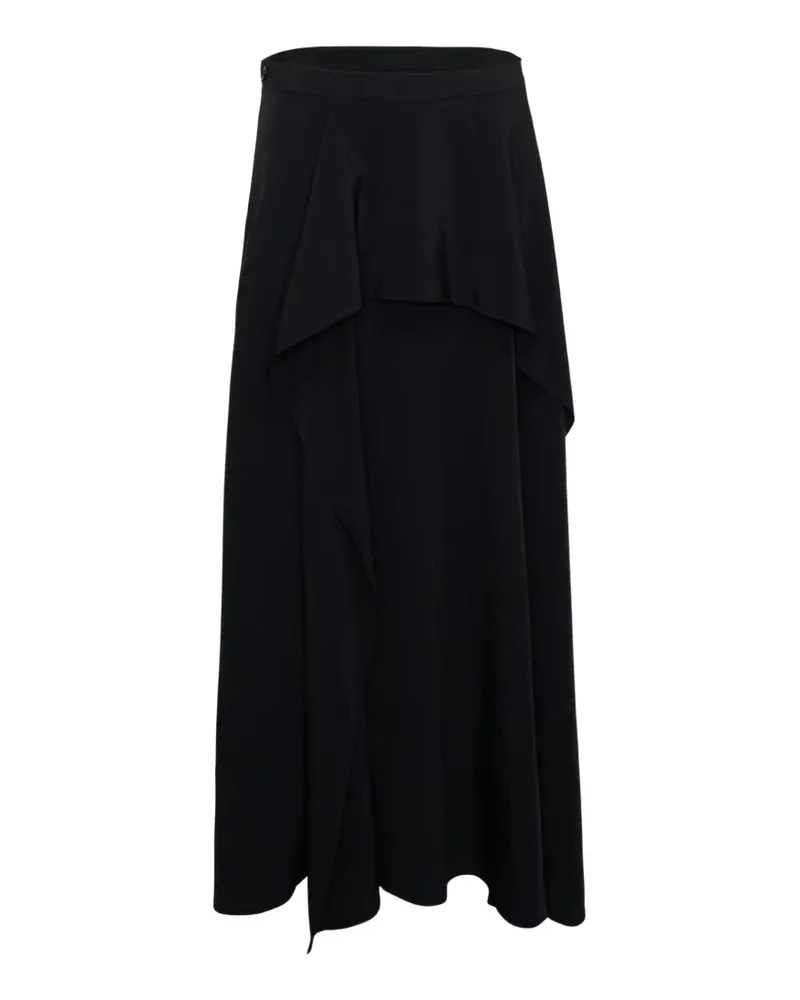 Yohji Yamamoto ruffled-detail maxi skirt - Schwarz Schwarz