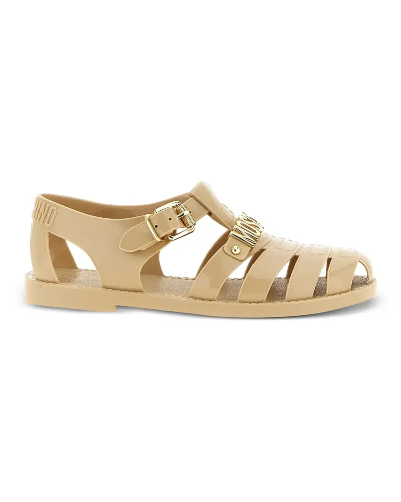 Moschino Sandalen mit Logo-Schnalle - Nude Nude
