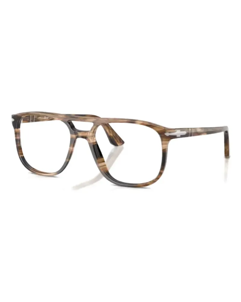Persol striped geometric frame glasses - Braun Braun